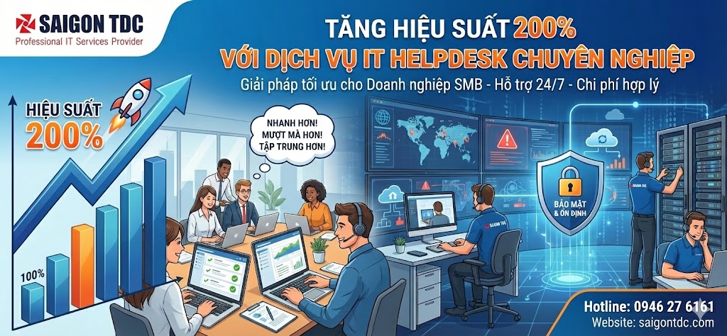Tăng Hiệu Suất 200% Với Dịch Vụ IT hELPDESK Chuyên Nghiệp Dành Cho Doanh Nghiệp SMB