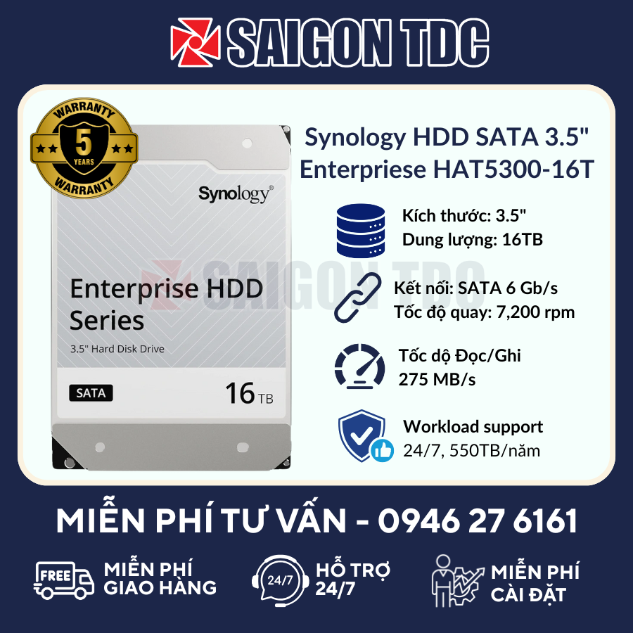 Ổ Cứng Synology HDD 16TB Enterpriese HAT5300-16T