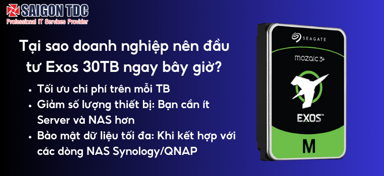 Tại sao doanh nghiệp nên đầu tư Exos 30TB ngay bây giờ?