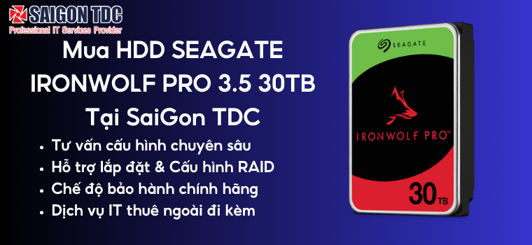 Giá bán Seagate IronWolf Pro 30TB tại SaiGon TDC