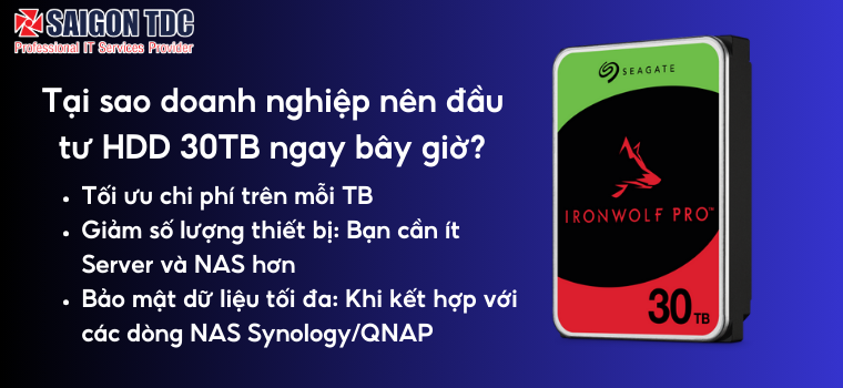 Lợi ích khi đầu tư vào Seagate IronWolf Pro 30TB